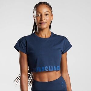 Gymshark Fraction Crop Top in Navy